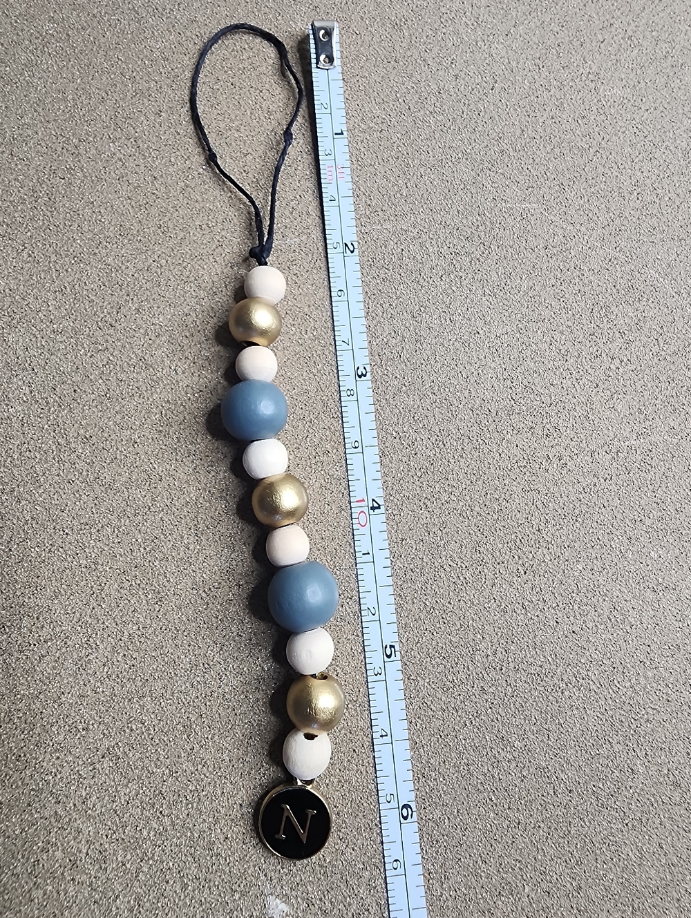 NWT Beaded Zipper Pull Keychain Bag Charm Phone Charm Choice Of Letter